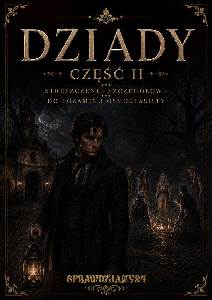 DZIADY CZ. II – SZCZEGÓŁOWE STRESZCZENIE DO EGZAMINU ÓSMOKLASISTY Z JĘZYKA POLSKIEGO EBOOK 2027