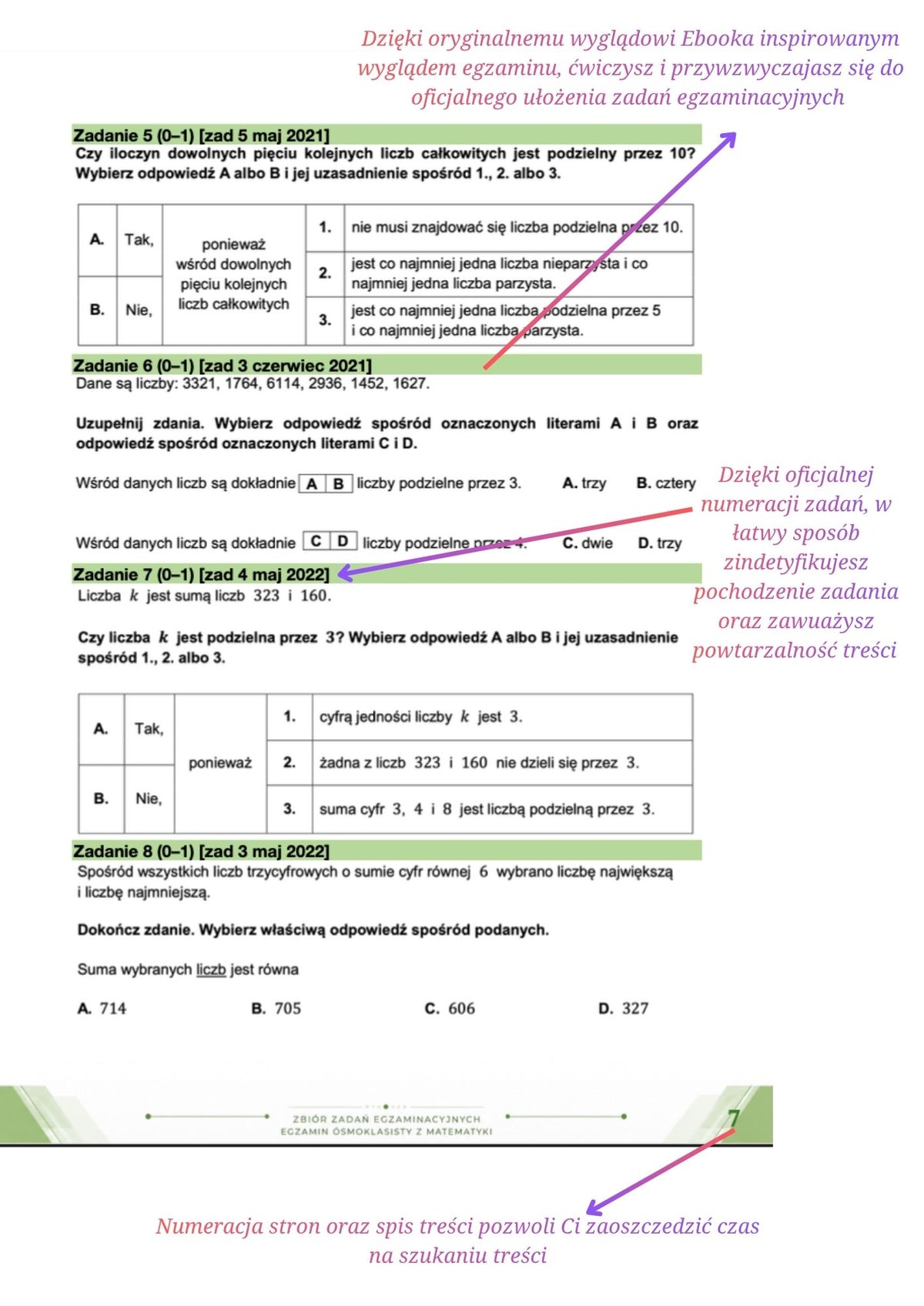 Zbiór zadań egzaminacyjnych z matematyki do egzaminu ósmoklasisty EBOOK E8 2027