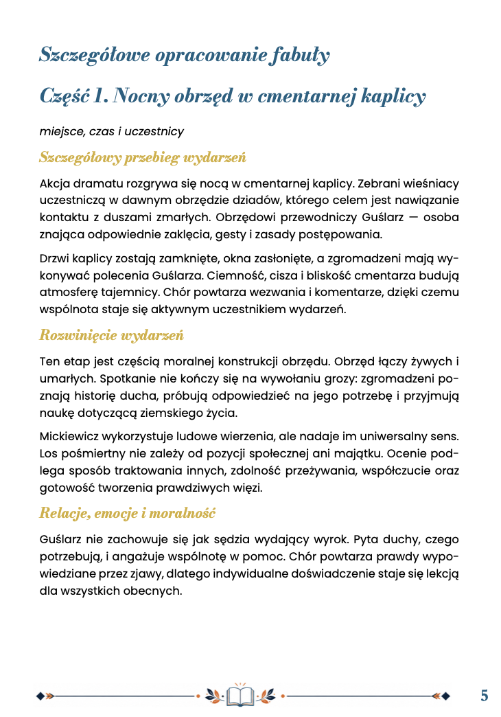 DZIADY CZ. II – SZCZEGÓŁOWE STRESZCZENIE DO EGZAMINU ÓSMOKLASISTY Z JĘZYKA POLSKIEGO EBOOK 2027