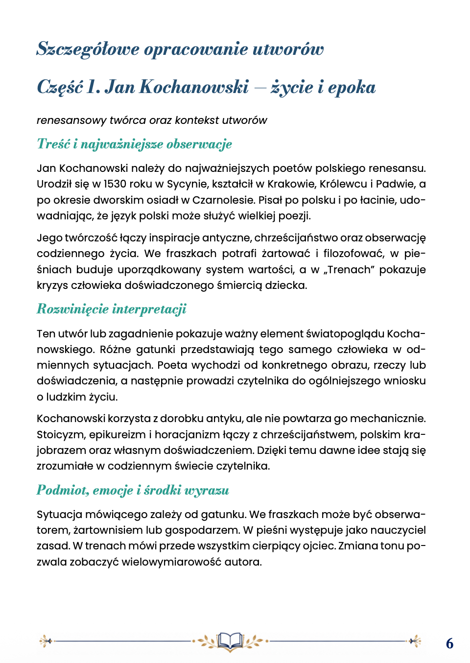 JAN KOCHANOWSKI – FRASZKI • PIEŚŃ • TRENY VII I VIII OPRACOWANIE DO EGZAMINU ÓSMOKLASISTY 2027 EBOOK