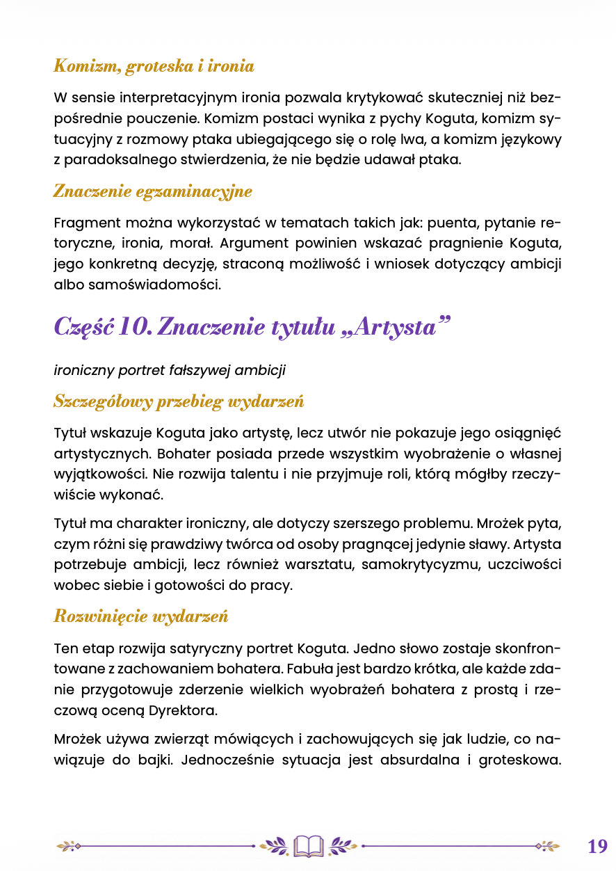 ARTYSTA – STRESZCZENIE SZCZEGÓŁOWE DO EGZAMINU ÓSMOKLASISTY 2027 EBOOK