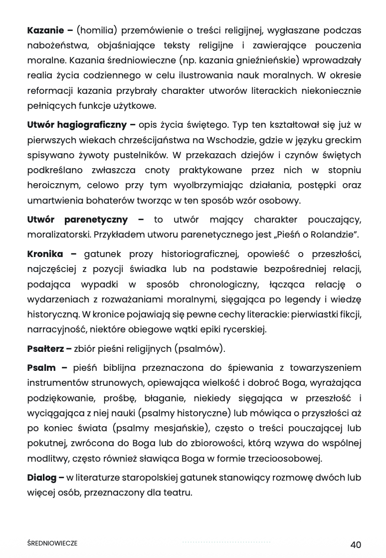 ŚREDNIOWIECZE – OPRACOWANIE MATURALNE DO MATURY Z JĘZYKA POLSKIEGO 2027 EBOOK