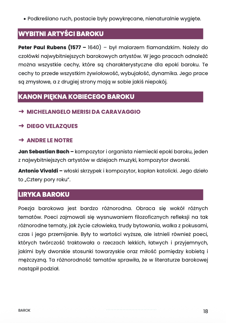 BAROK – OPRACOWANIE MATURALNE DO MATURY Z JĘZYKA POLSKIEGO 2027 EBOOK
