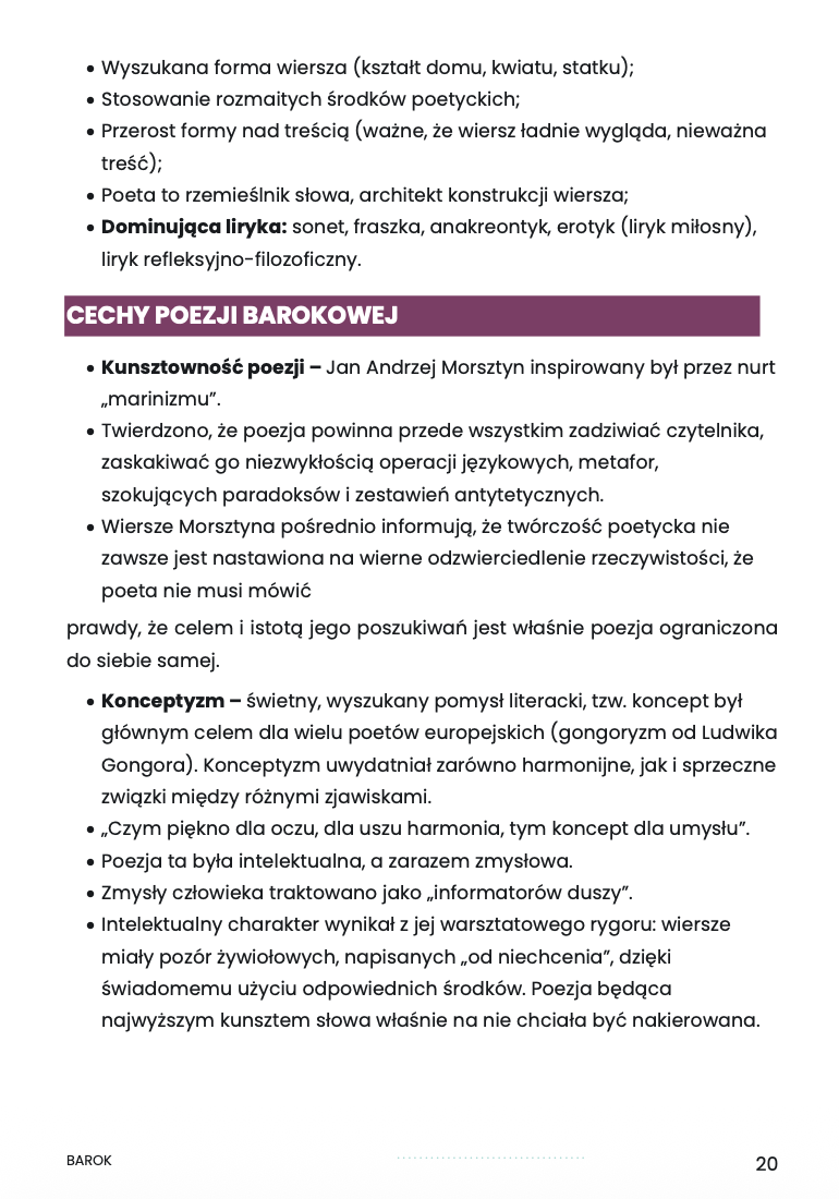 BAROK – OPRACOWANIE MATURALNE DO MATURY Z JĘZYKA POLSKIEGO 2027 EBOOK