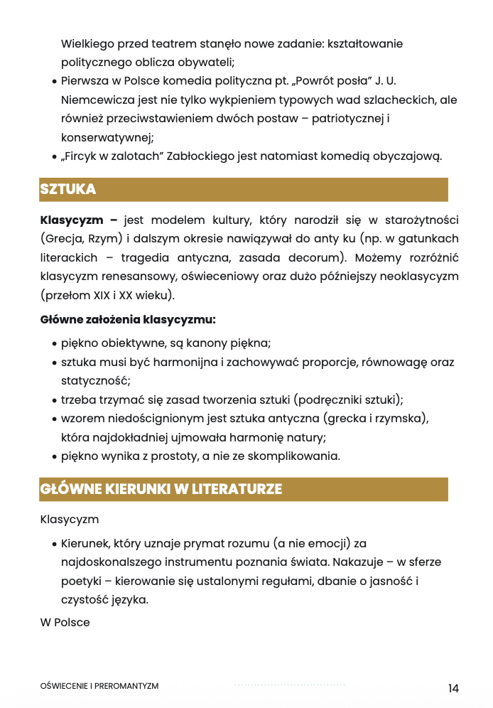 OŚWIECENIE I PREROMANTYZM – OPRACOWANIE MATURALNE DO MATURY Z JĘZYKA POLSKIEGO 2027 EBOOK