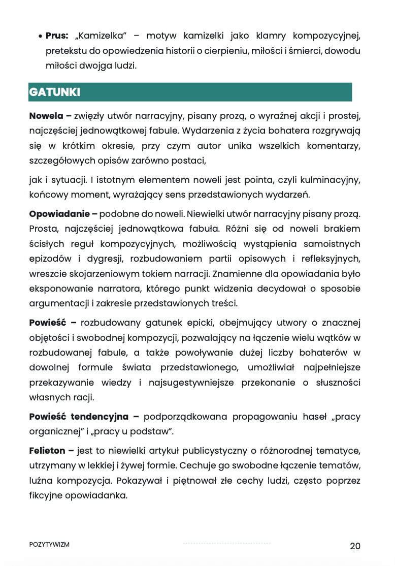POZYTYWIZM – OPRACOWANIE MATURALNE DO MATURY Z JĘZYKA POLSKIEGO 2027 EBOOK