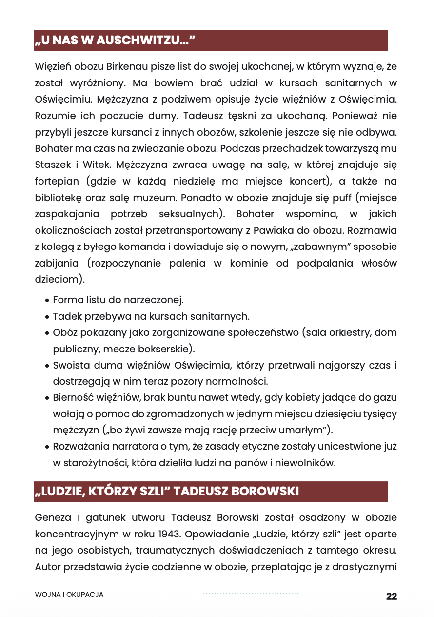 WOJNA I OKUPACJA – OPRACOWANIE MATURALNE DO MATURY Z JĘZYKA POLSKIEGO 2027 EBOOK