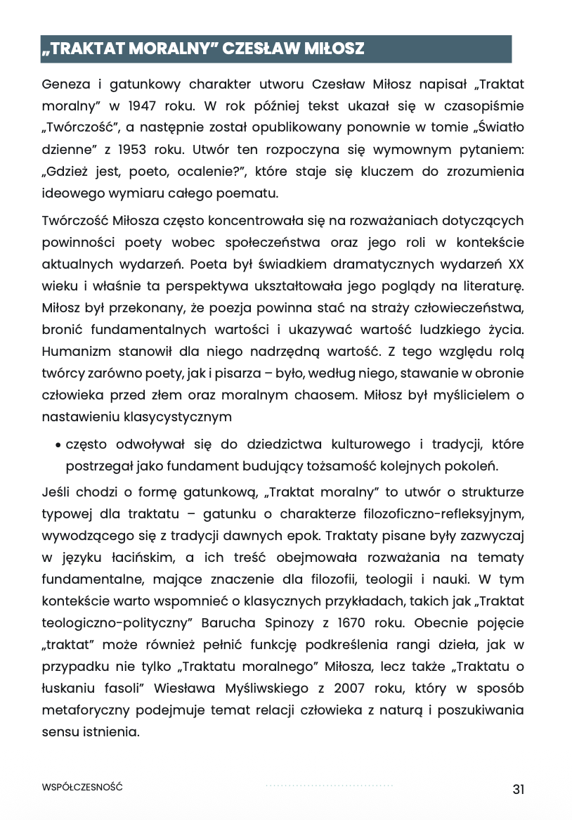 WSPÓŁCZESNOŚĆ – OPRACOWANIE MATURALNE DO MATURY Z JĘZYKA POLSKIEGO 2027 EBOOK