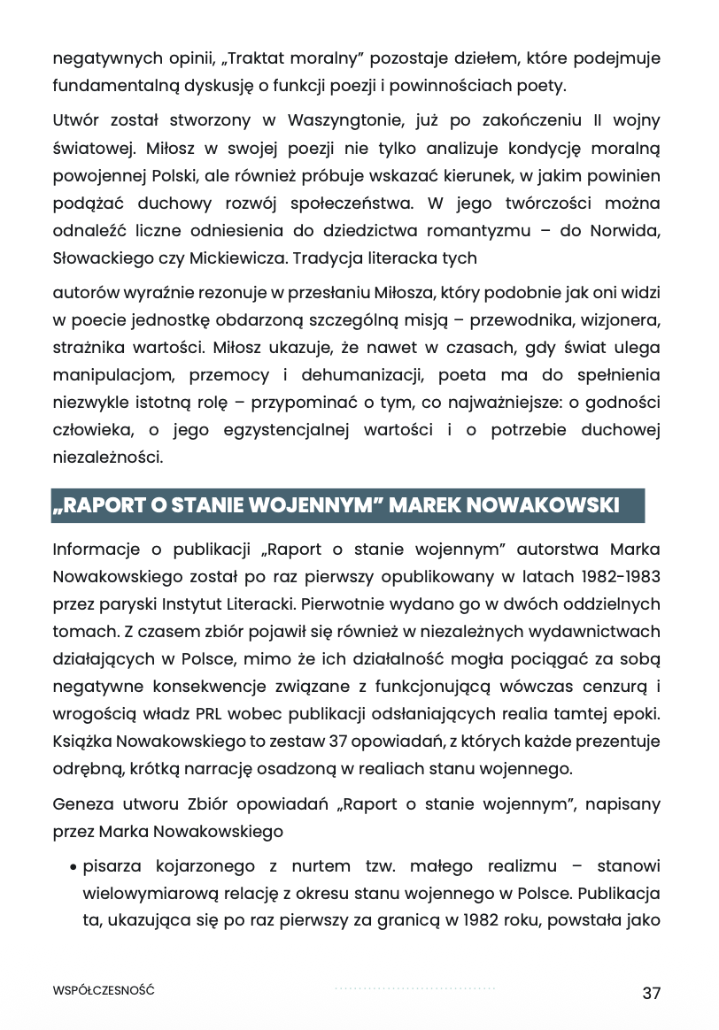 WSPÓŁCZESNOŚĆ – OPRACOWANIE MATURALNE DO MATURY Z JĘZYKA POLSKIEGO 2027 EBOOK