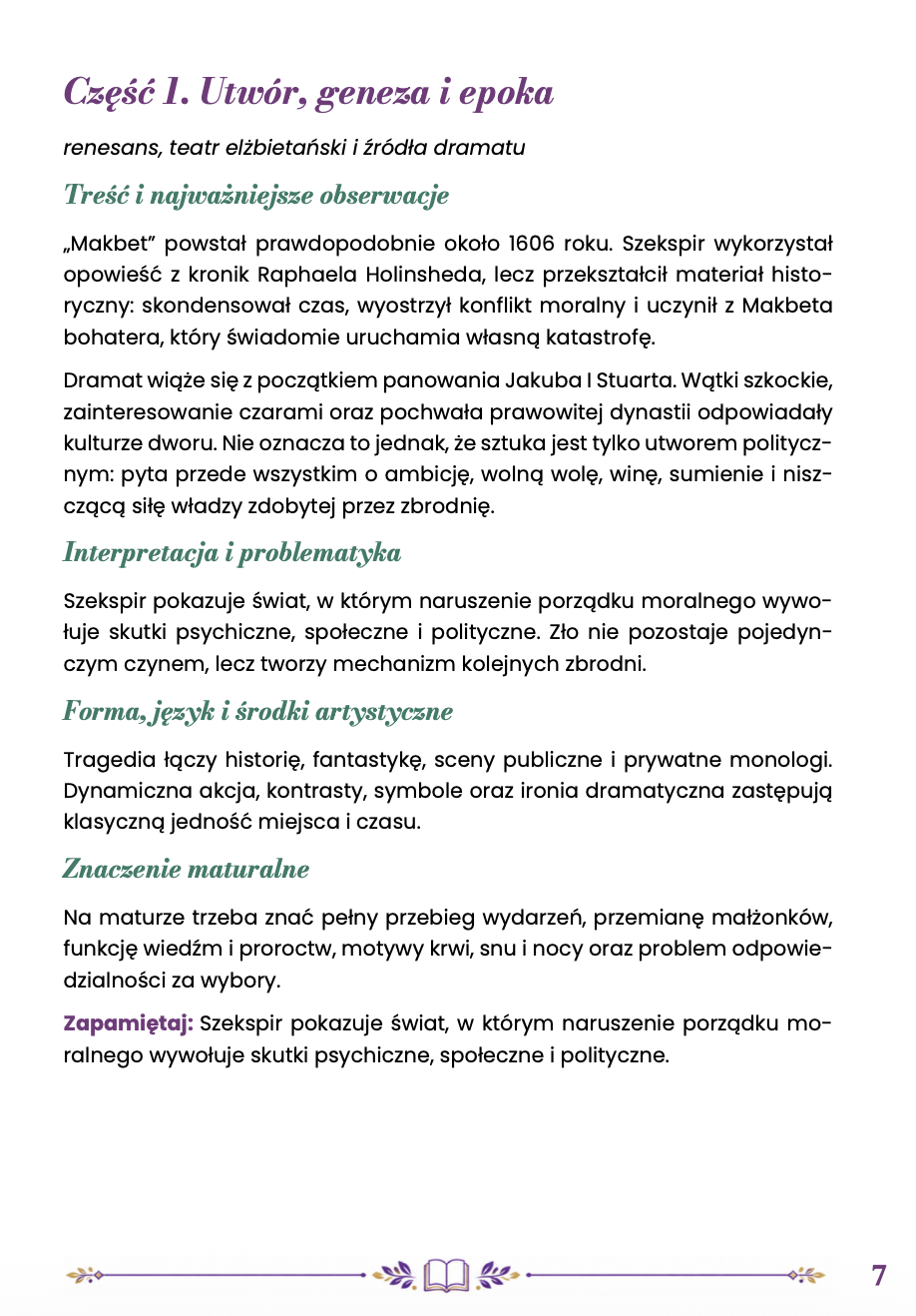 MAKBET – OPRACOWANIE MATURALNE DO MATURY Z JĘZYKA POLSKIEGO 2027 EBOOK