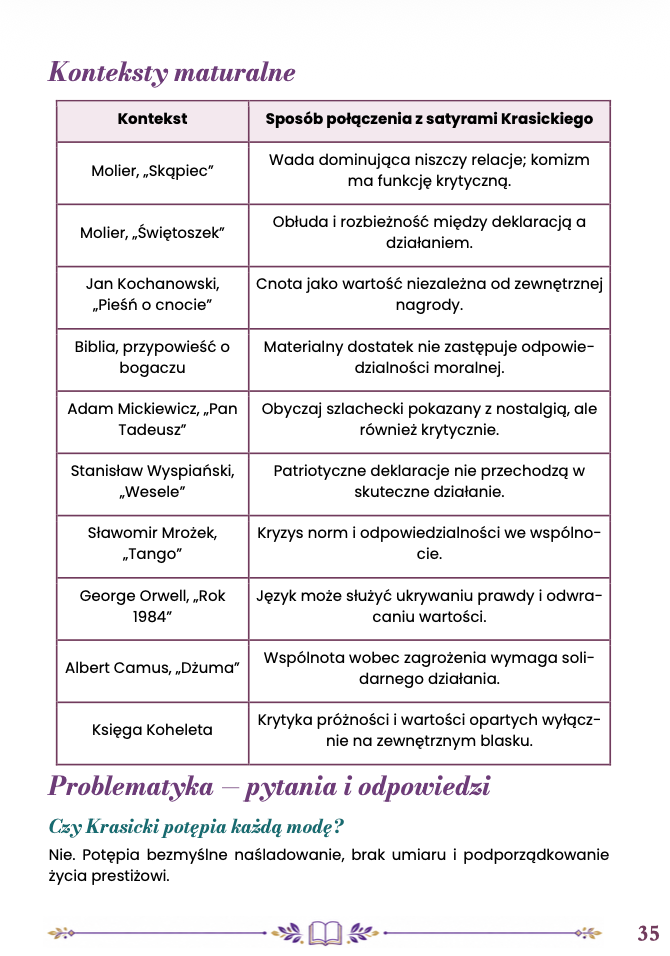 IGNACY KRASICKI – WYBRANE SATYRY – OPRACOWANIE MATURALNE DO MATURY Z JĘZYKA POLSKIEGO 2027 EBOOK
