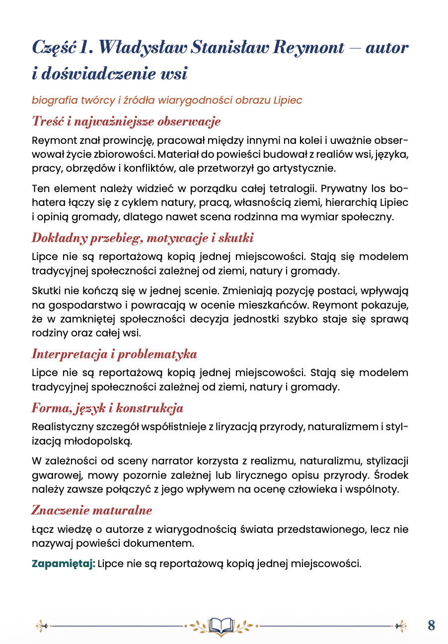 CHŁOPI – OPRACOWANIE MATURALNE DO MATURY Z JĘZYKA POLSKIEGO 2027 EBOOK