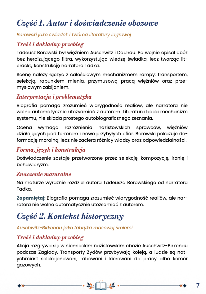 PROSZĘ PAŃSTWA DO GAZU – OPRACOWANIE MATURALNE DO MATURY Z JĘZYKA POLSKIEGO 2027 EBOOK