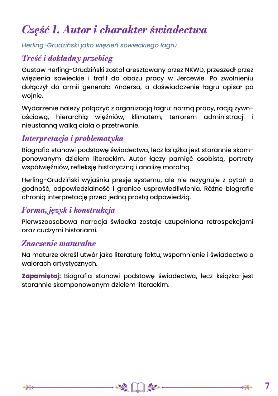 INNY ŚWIAT – OPRACOWANIE MATURALNE DO MATURY Z JĘZYKA POLSKIEGO 2027 EBOOK