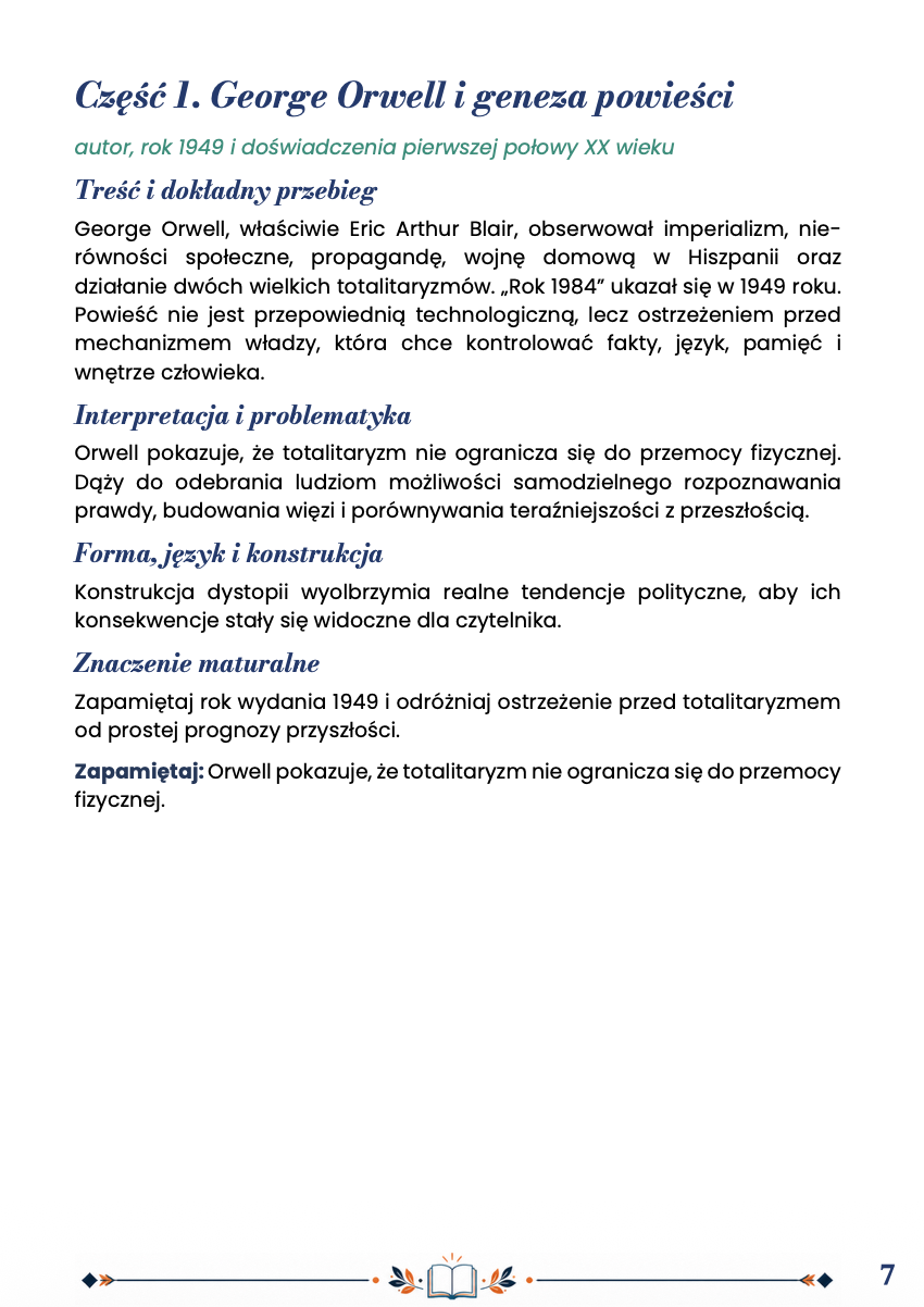 ROK 1984 – OPRACOWANIE MATURALNE DO MATURY Z JĘZYKA POLSKIEGO 2027 EBOOK