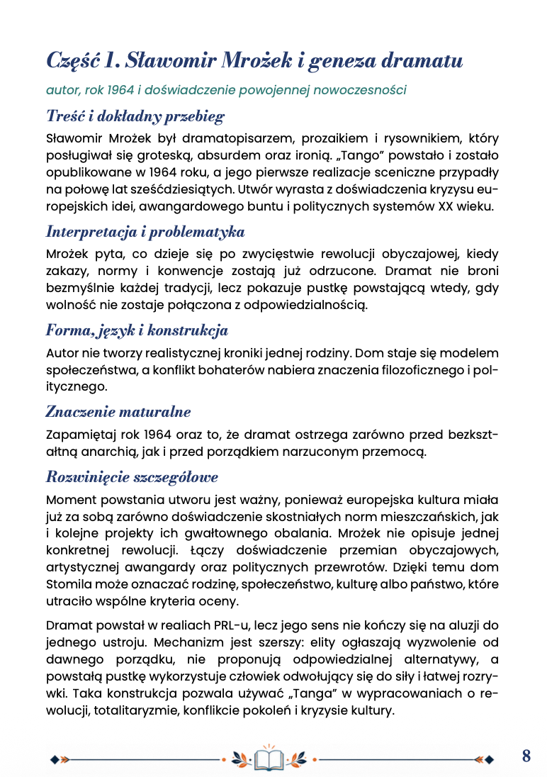 TANGO – OPRACOWANIE MATURALNE DO MATURY Z JĘZYKA POLSKIEGO 2027 EBOOK