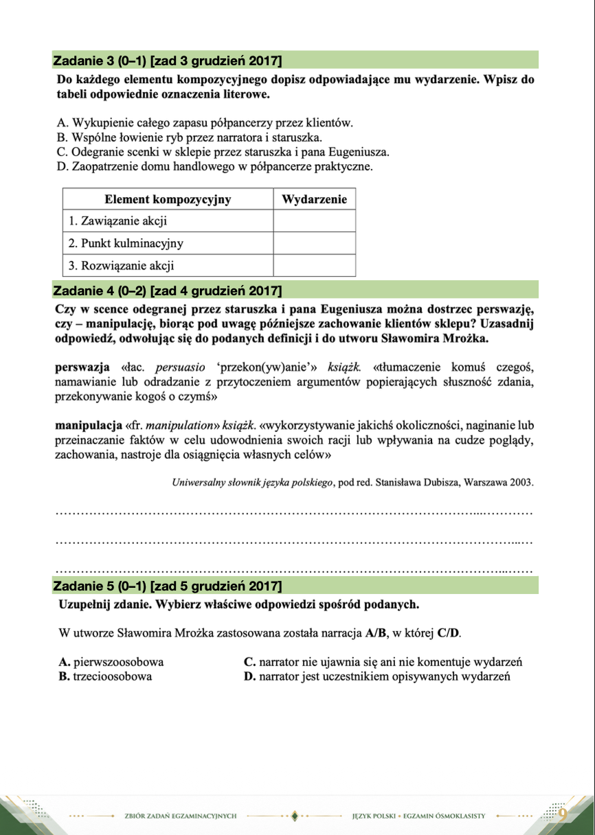 Zbiór zadań egzaminacyjnych do egzaminu ósmoklasisty z języka polskiego EBOOK E8