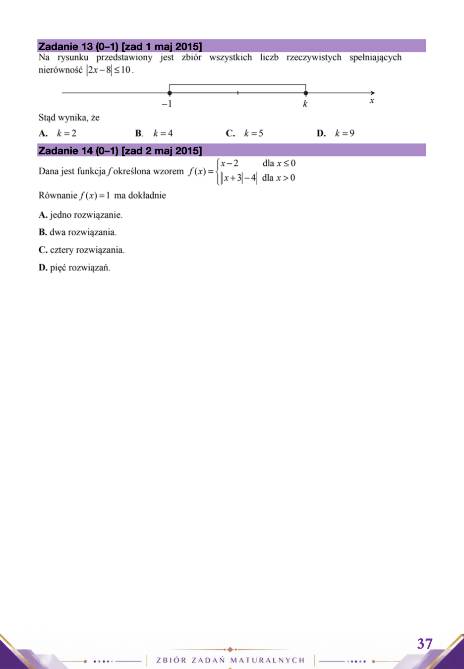 ZBIÓR ZADAŃ MATURALNYCH – MATEMATYKA ROZSZERZONA 2010–2026 MATURA 2027 EBOOK